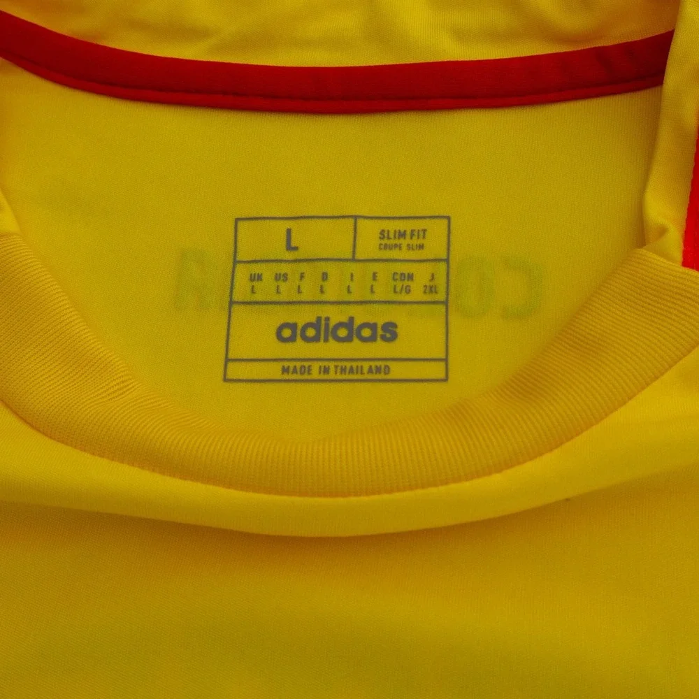 Adidas Colombia Home Jersey 2022 Yellow James #10 Football Shirt Size L Slim Fit